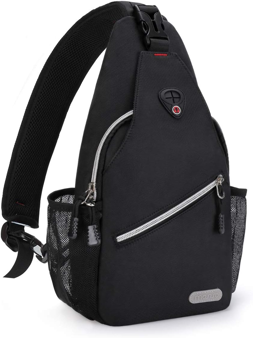 MOSISO Mini Sling Backpack,Small Hiking Daypack Travel Outdoor Casual Sports Bag, Black