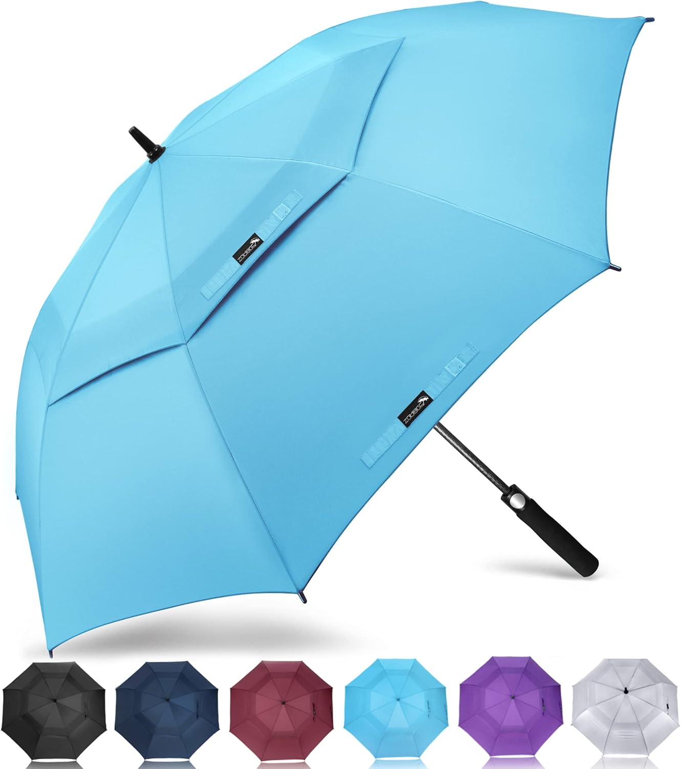 ZOMAKE Golf Umbrella Windproof, Extra Large Oversized Heavy Duty Double Canopy for Rain, Sports Games & Push Cart(51/54/62/68/72Inch)