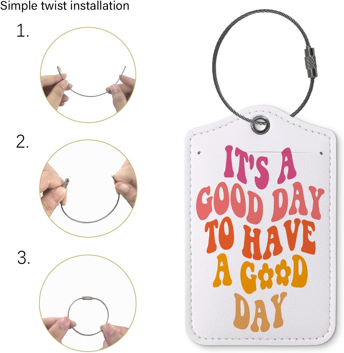 Preppy Luggage Tags for Suitcases,Groovy Girly 2 Pack Travel Suitcase Tags,Trendy Traveling