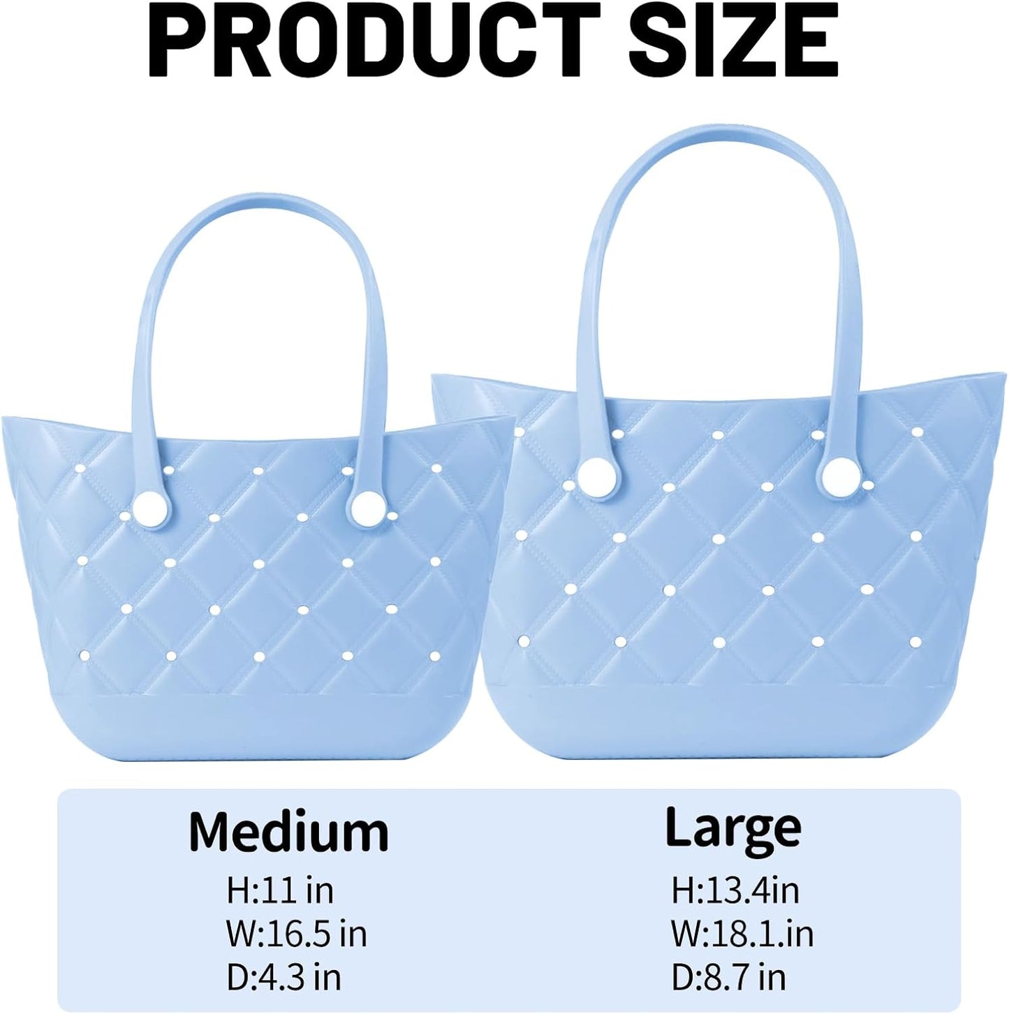 Large Waterproof Rubber Beach Bag for Women Lightweight Beach Tote For Beach Pool & Gym&Travel