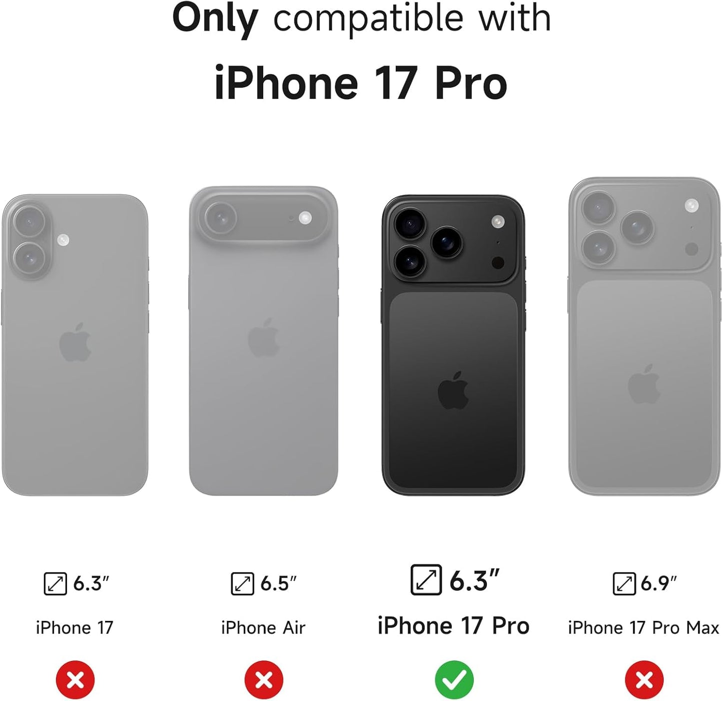 SURITCH for iPhone 17 Pro Case with Camera Control Cover, Camera Cover and Adjustable Kickstand, Compatible with MagSafe, Shockproof Bumper Protective Cases 6.3 Inch, Black