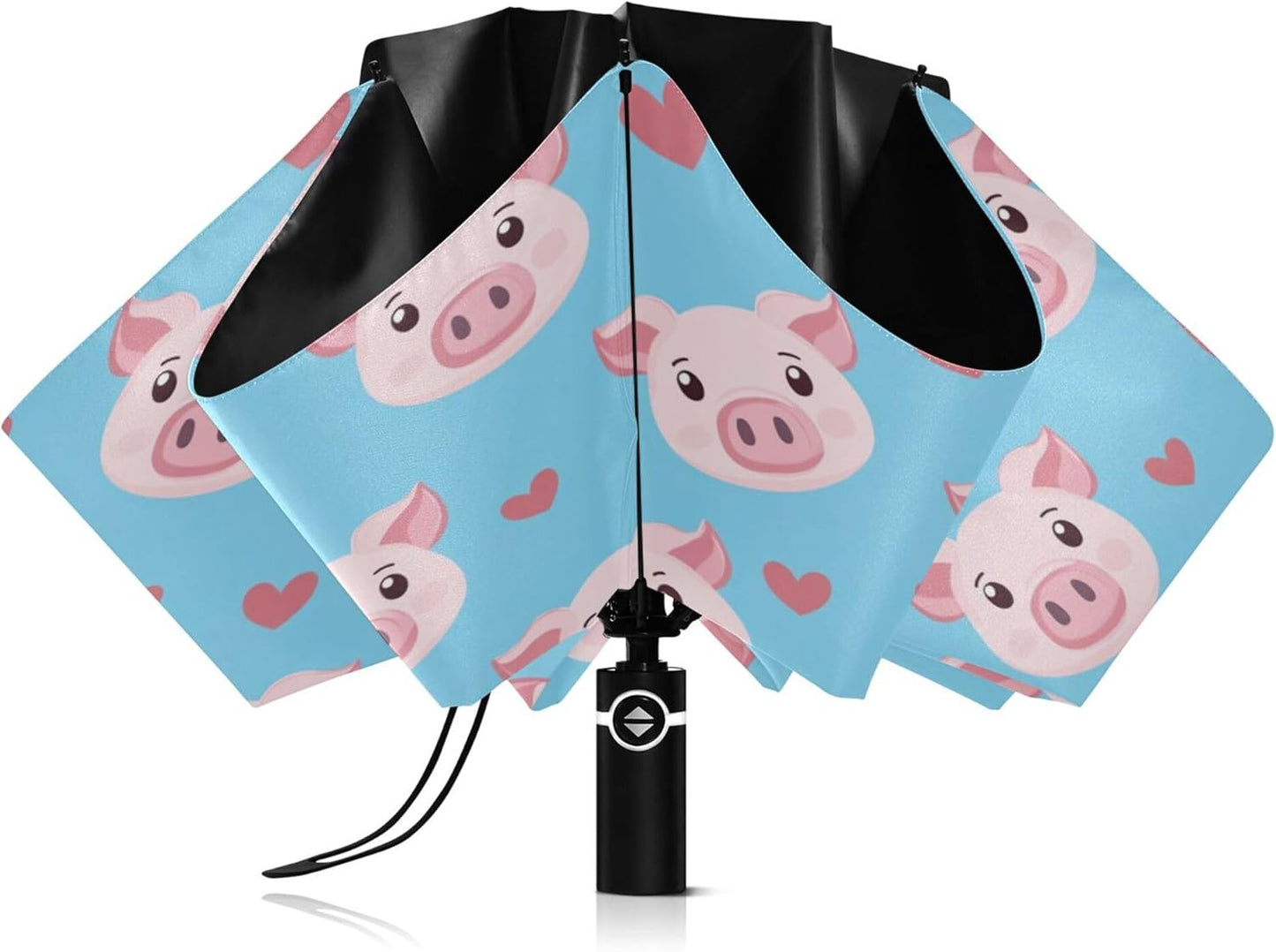 Automatic Folding Umbrella Windproof Strong, UV Protection Compact Black Gothic Moon Spider Webs and Bats Sun Rain Sun Rain Travel Umbrellas for Women Men