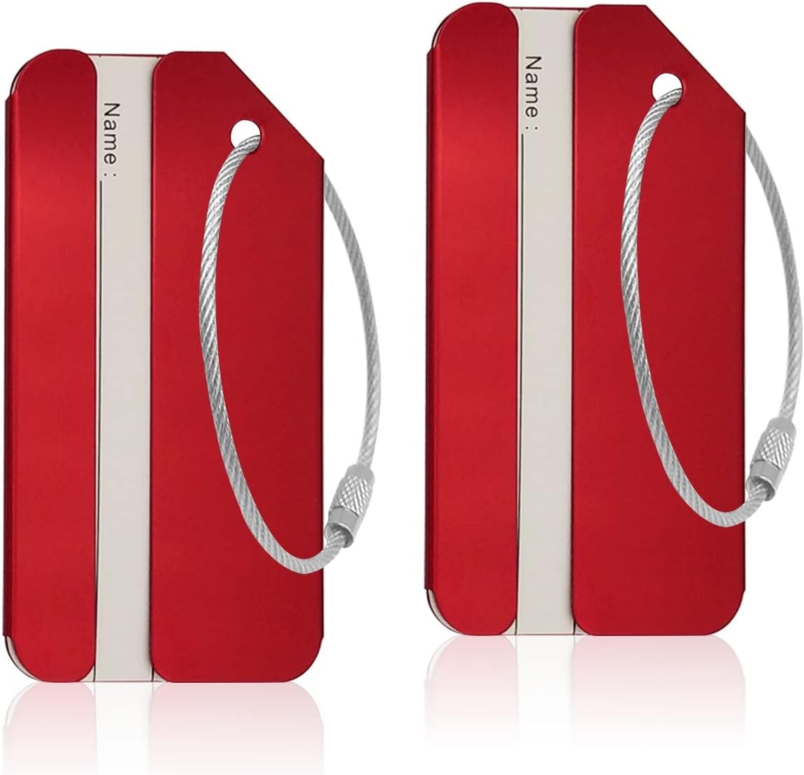 2Pack Red Aluminum Luggage Tag for Luggage Baggage Travel Identifier by Ovener