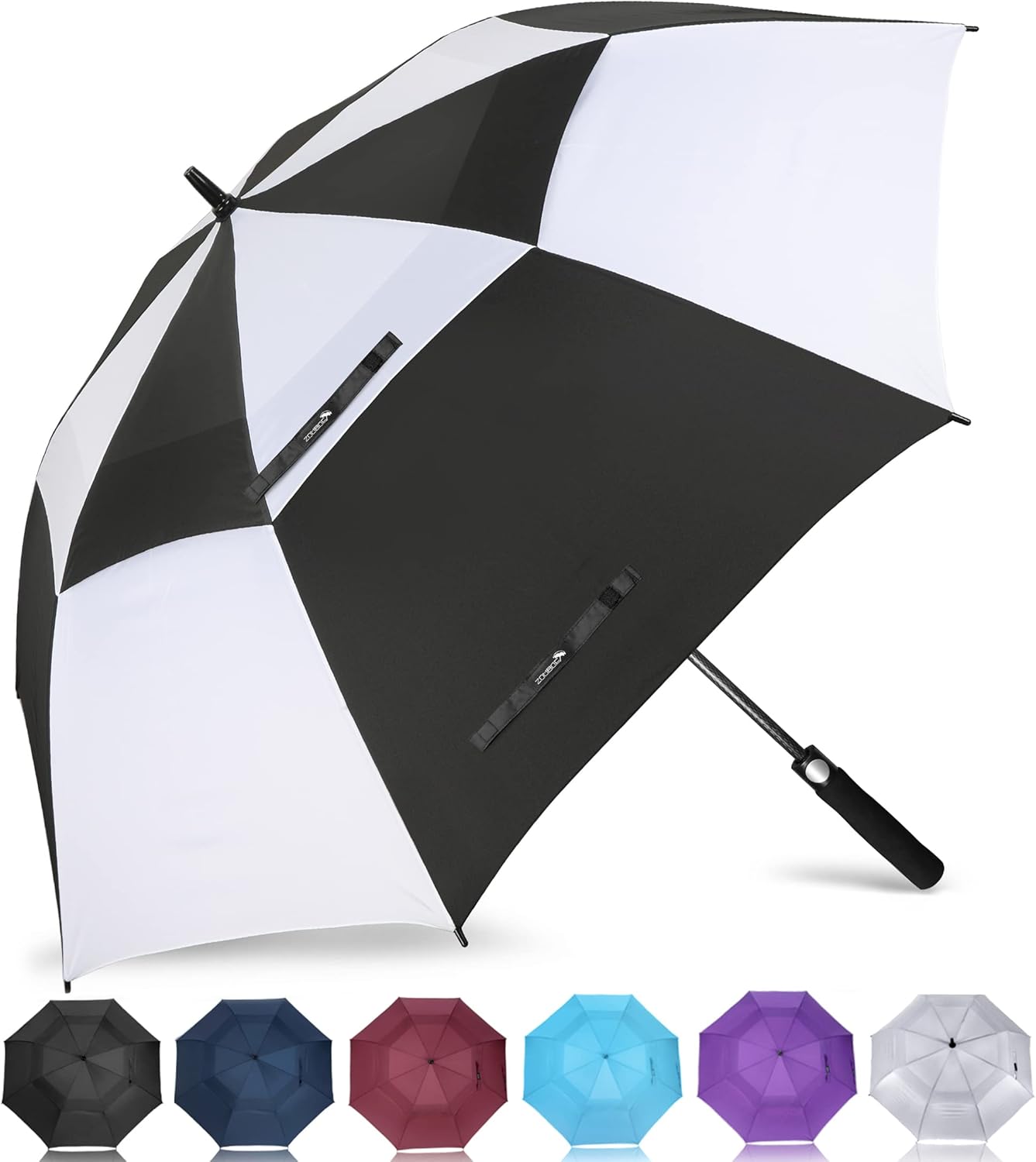 ZOMAKE Golf Umbrella Windproof, Extra Large Oversized Heavy Duty Double Canopy for Rain, Sports Games & Push Cart(51/54/62/68/72Inch)