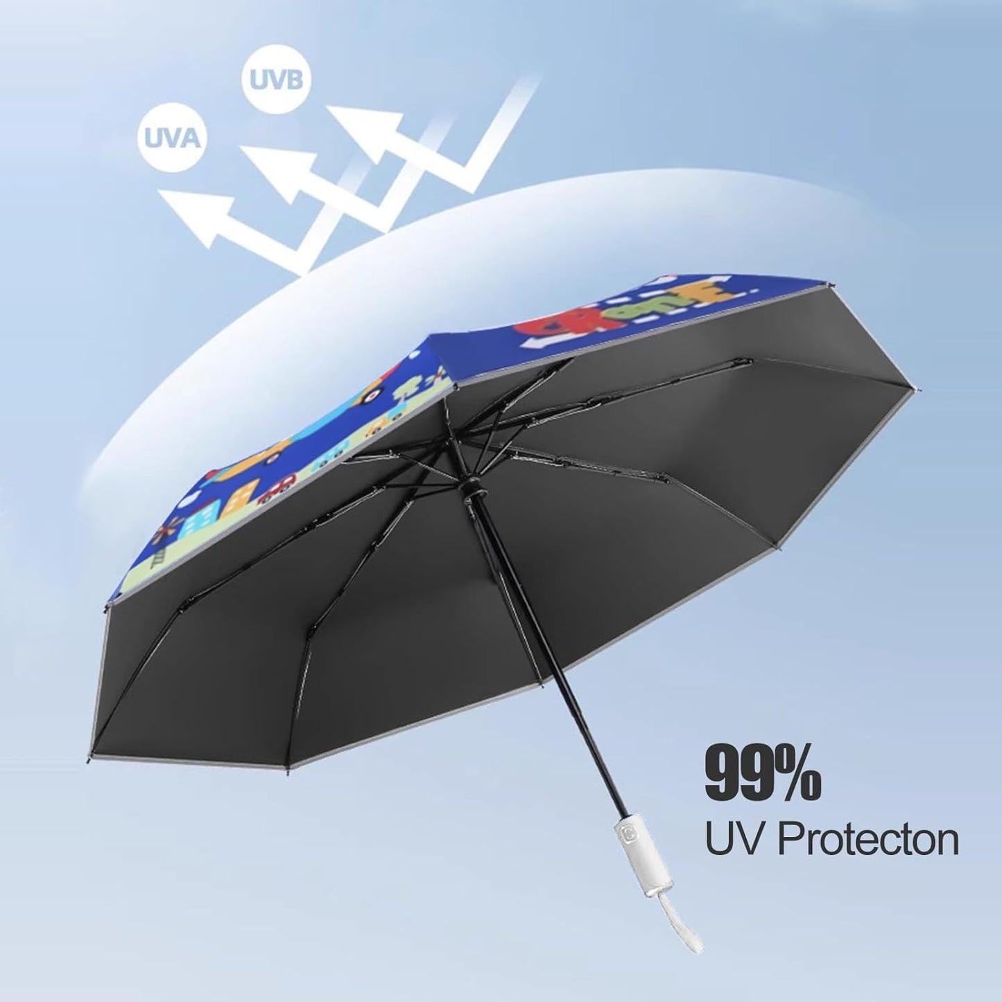 Sun Umbrella UV protection UPF 50+ Compact Portable travel Parasol Auto Open Close Windproof and Waterproof Folding Sun and Rain Small Umbrella For Walking