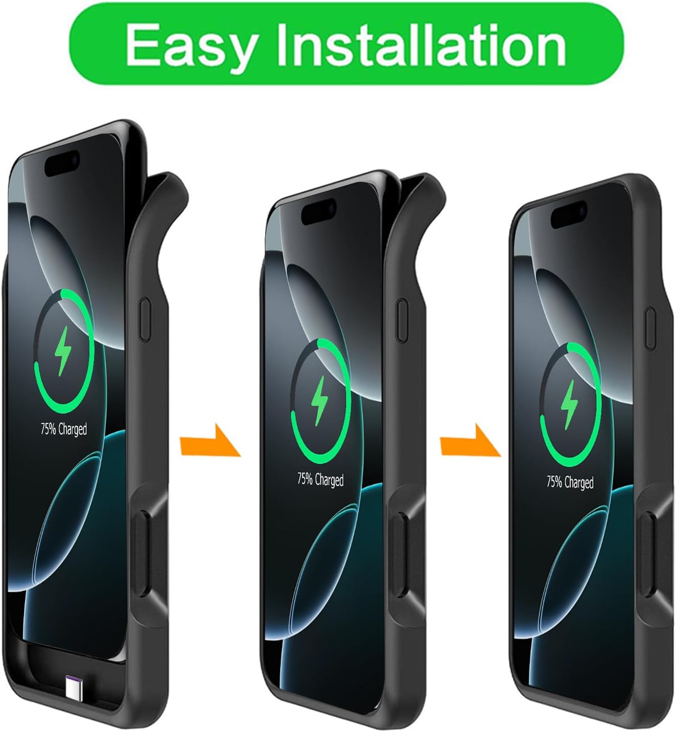 Battery Case for iPhone 16 Pro, Upgraded 10000mAh Rechargeable Portable Charging Case with Wireless Charging Compatible for iPhone 16 Pro (6.3 inch) with Carplay Battery Pack Charger Case (Black)