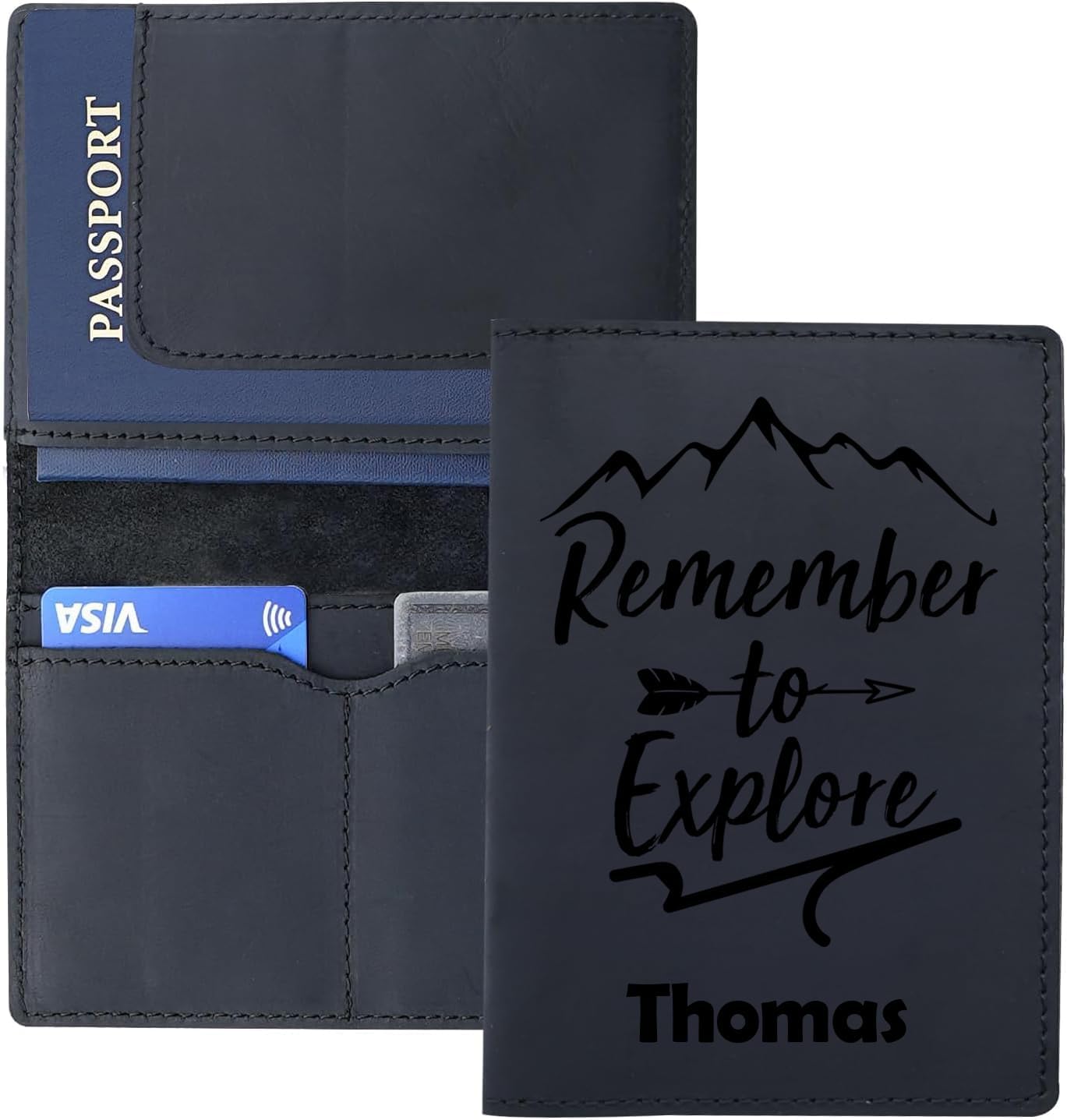 Personalized Passport Holder, Handmade Travel Wallet, Passport Cover with Card and Ticket Slot, Genuine Leather, Passport Case, Wallet for Passports