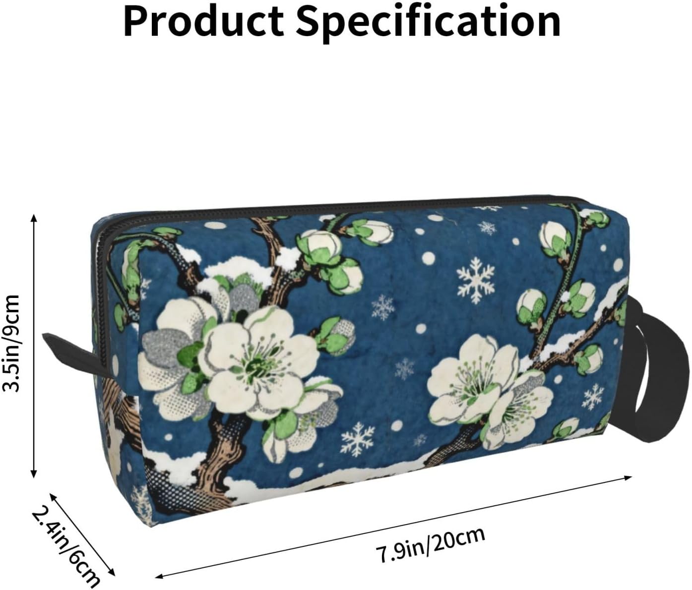 Plum Blossom Snowflake Makeup Bag Organizer Compact & Durable Plum Travel Cosmetic Bag Oxford Fabric Impact-Resistant Multi-Purpose Storage Perfect for Travel, Gym, Daily Use