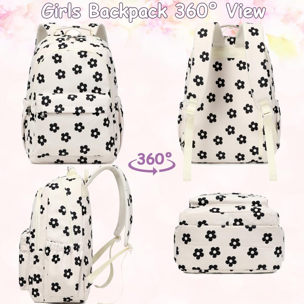 Meisohua School Backpack for Teen Girls Kids Bookbags Elementary High School Bags Corduroy Laptop Bag for Girls Women 17 inch Travel Daypacks