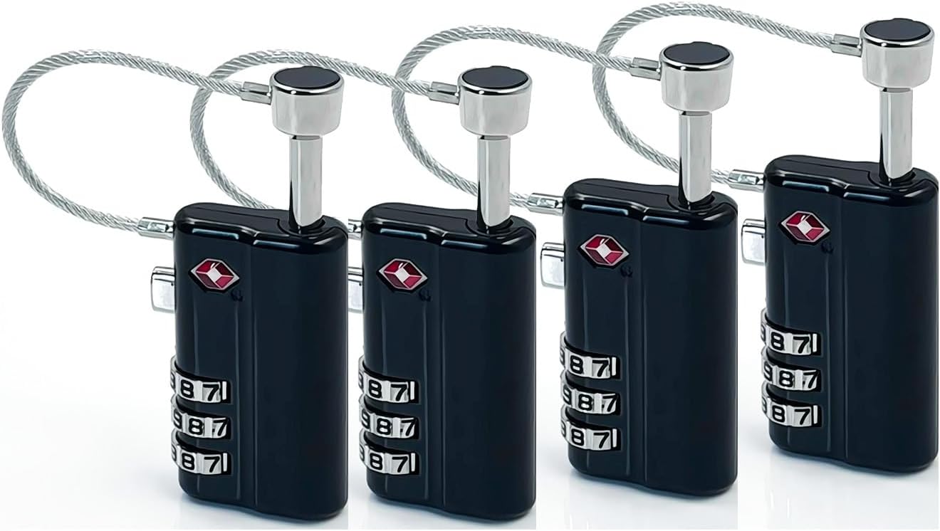 Professional Gun Case Lock TSA Approved Gun Case Lock,with Durable & Cut Resistant Alloy Steel Shank Gun Lock,TSA Gun Safe Lock for Travel Case or Child Safe (4 Pack)