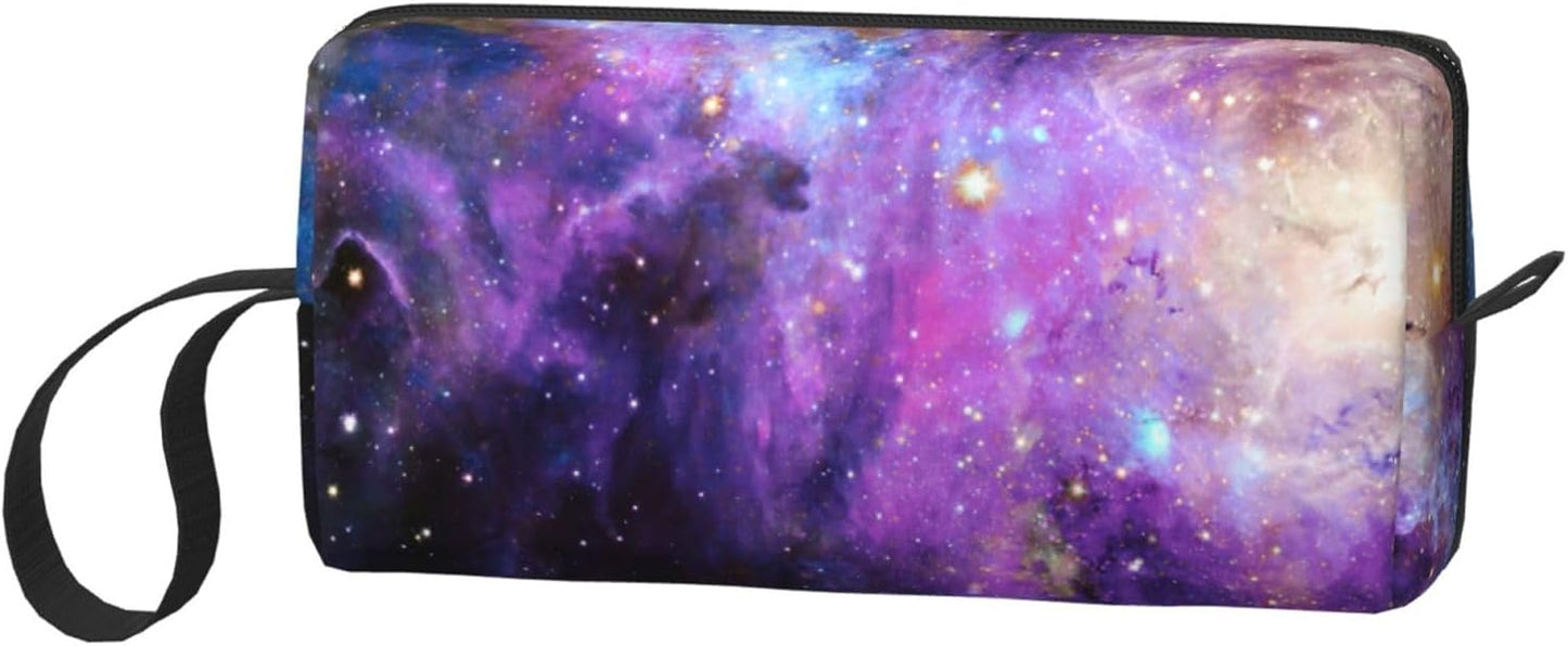 Galaxy Space Starry Makeup Bag Small Compact & Durable Travel Cosmetic Bag Organizer Oxford Fabric Impact-Resistant Multi-Purpose Storage Perfect for Travel, Gym, Daily Use