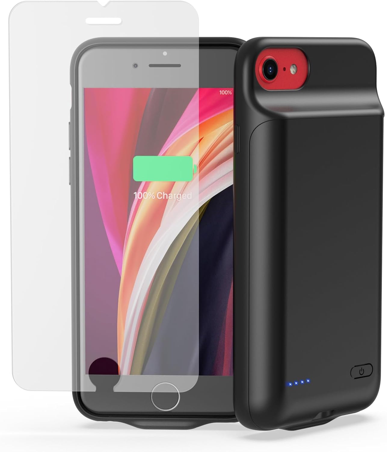 Battery Case for iPhone 8, 7, 6S, 6 SE(2020/2022) (4.7 inch), 2025 Upgraded High Capacity 7000mAh Battery Pack Rechargeable Charger Case External Charging Case with Tempered Glass Screen Protector