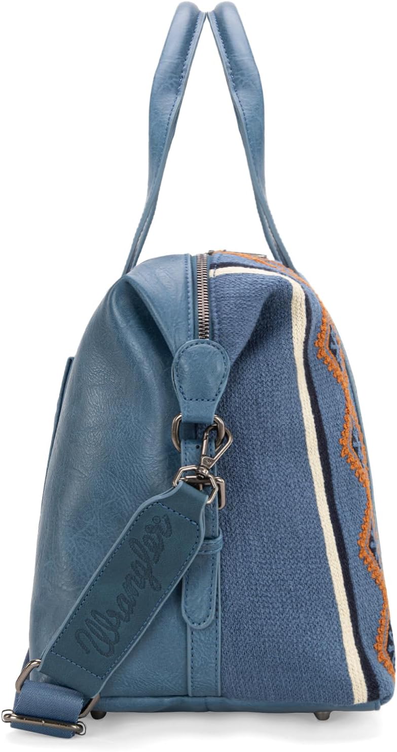 Wrangler Duffel Bag for Women Large Travel Weekender Bag Designer Tapestry Carry On Bags, Jean