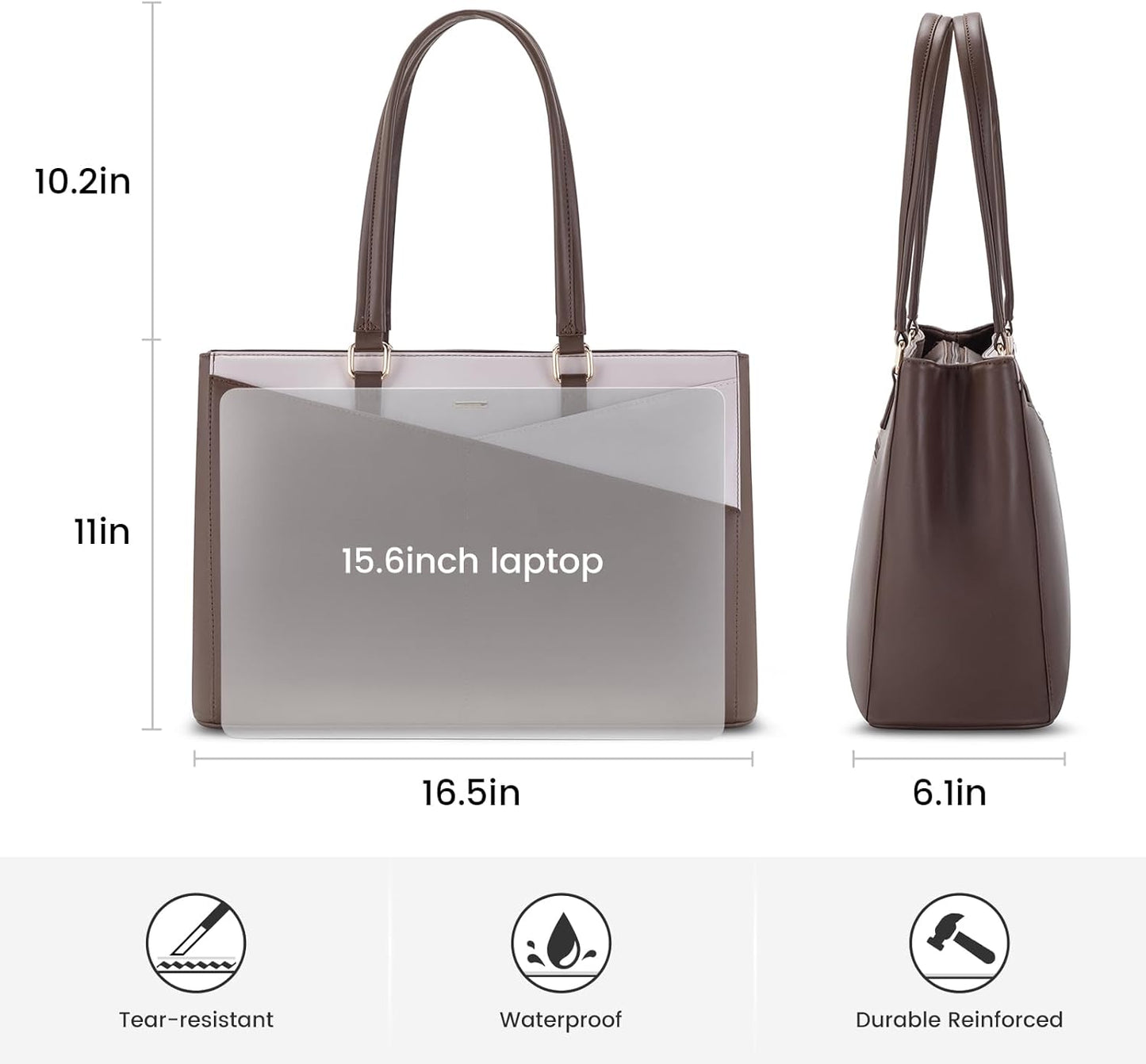 LOVEVOOK Laptop Tote Bag for Women, Office Work Bag Briefcase fit for 15.6 inch Laptop, Large