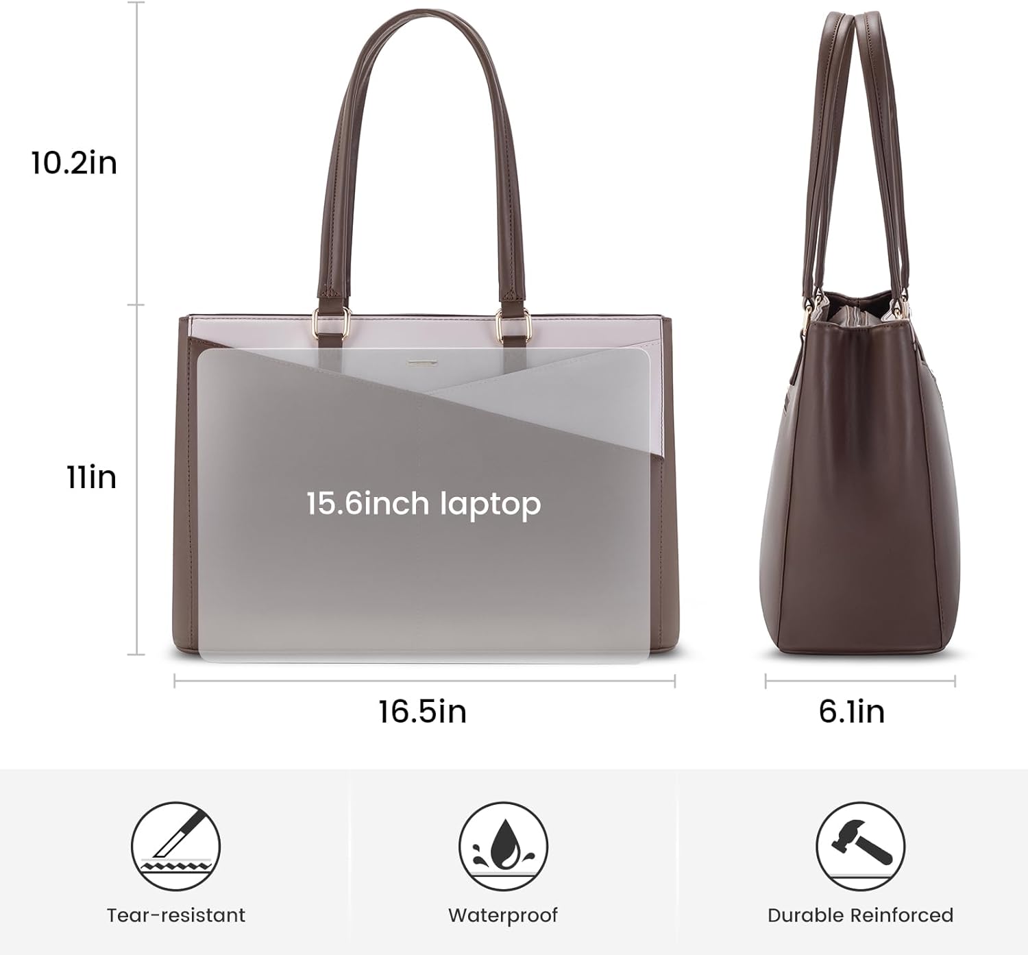 LOVEVOOK Laptop Tote Bag for Women, Office Work Bag Briefcase fit for 15.6 inch Laptop, Large