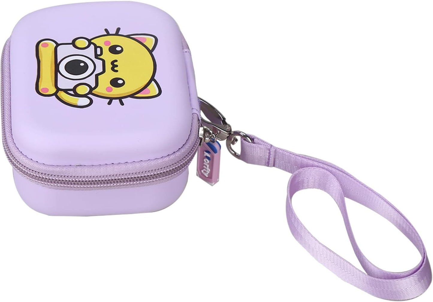 Kids Camera Case Compatible with Seckton/Goopow/DITUPAN/YEEHAO/Hangrui/Masterbee/OUTUVAS/GKTZ Digital Video Camera Toys Camcorder Storage Holder Carrying - Purple Cat