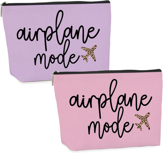 2PCS Pilot Gift Airplane Mode Makeup Bag flight attendant accessories flight attendant gifts airplane travel makeup bag Easter, Mother's Day, Nurses' Day, Christmas gifts for friends and sisters
