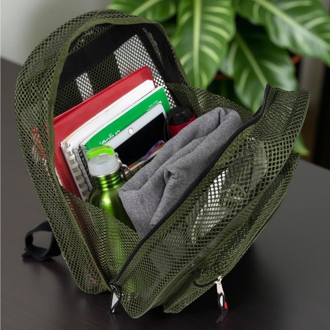 Summit Ridge Mesh Backpacks for Kids, Adults, School, Beach, and Travel, Colorful Transparent Mesh Backpacks with Padded Straps Large