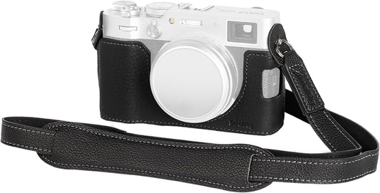 SmallRig X100VI Half Leather Case Kit with Shoulder Strap, Retro Style Leather Camera Half Case with Aluminum Alloy Frame for FUJIFILM X100VI (Black) - 4700