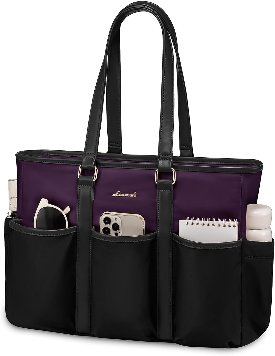 LOVEVOOK Teacher Nurse Tote Bag for Women Work, 15.6 Inch Laptop Bag for Women, Utility Everything Bag For Travel College Daily, Professional Computer Purse Large Handbag With Multi Pockets