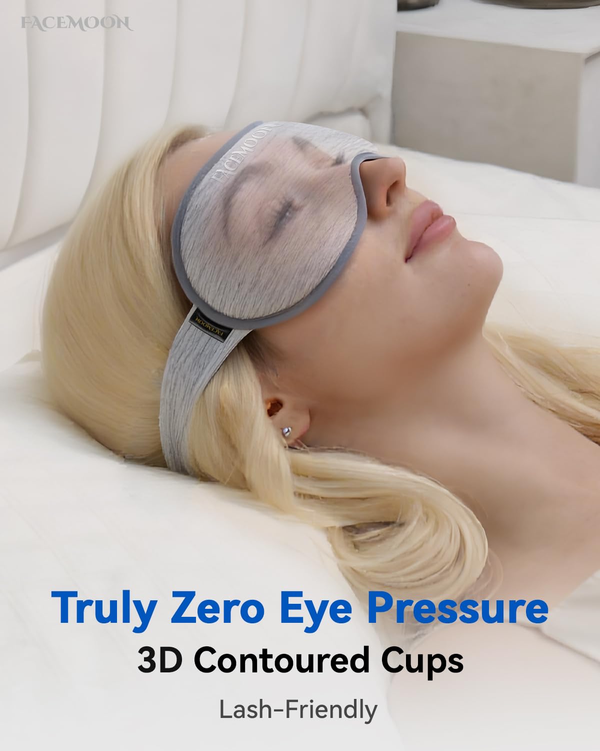FACEMOON 3D Blackout Weighted Eye Mask for Sleep, Airplane Travel Essential