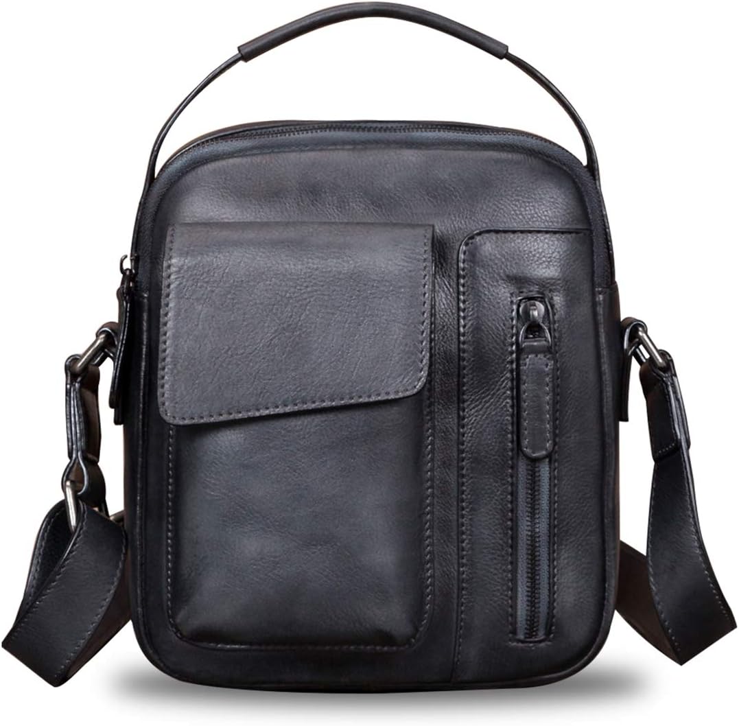 Genuine Leather Purses and Shoulder Bag for Men Vintage Real Leather Messenger Bag Handbag Crossbody Satchel Purse Strap