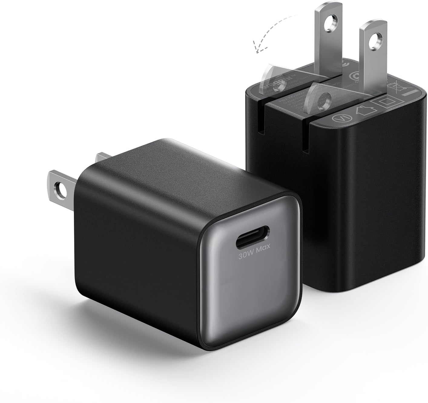 30W Compact Wall Charger, USB C Charger Block with GaN III Tech, PD3.0 PPS QC4.0 Fast Foldable Power Adapter for iPhone 16 15, Galaxy, Pixel, iPad, AirPods,MacBook Air