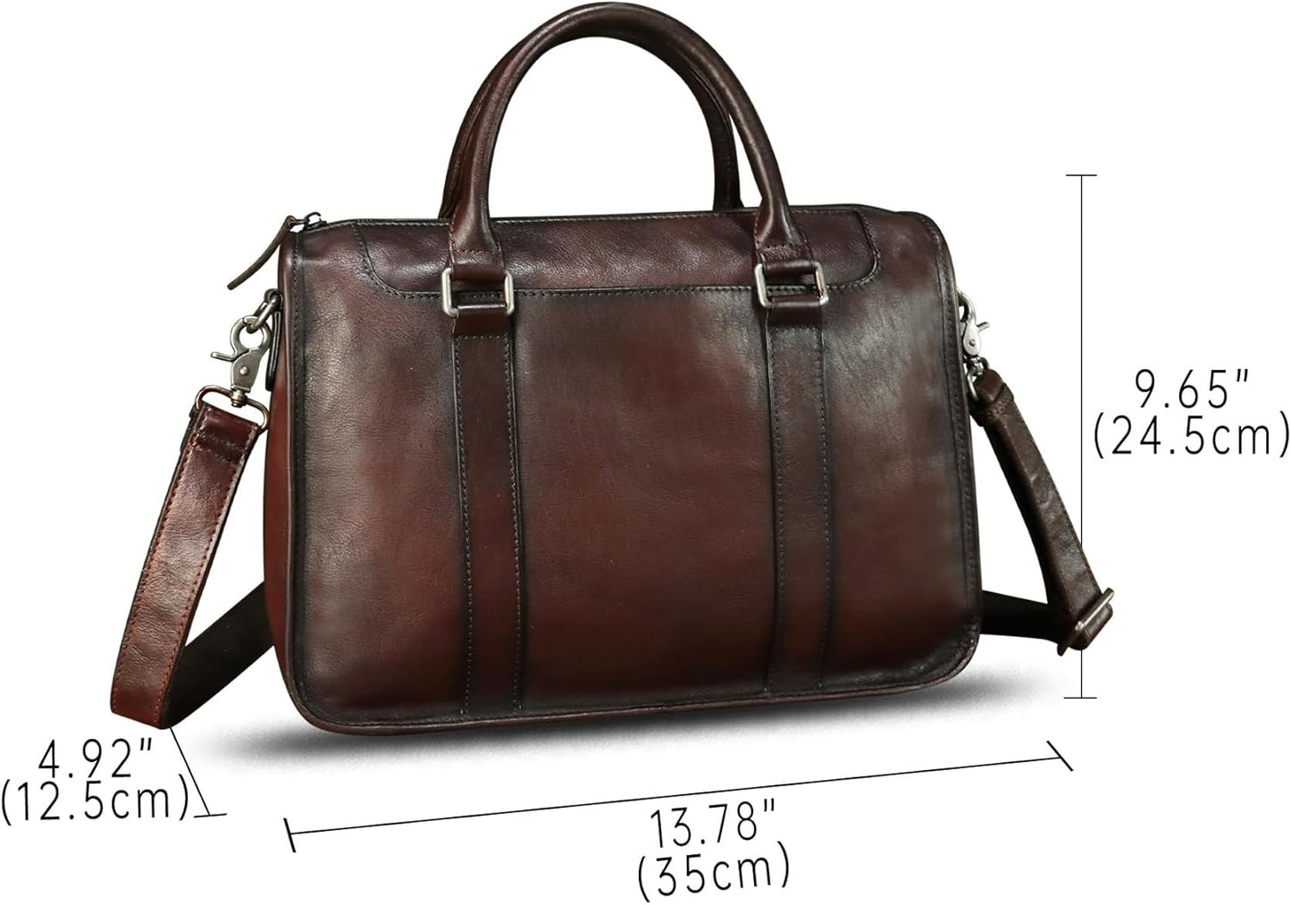 Genuine Leather Messenger Briefcase Bags for Men Vintage Real Leather Shoulder Purse Crossbody Bag Computer Laptop Bag