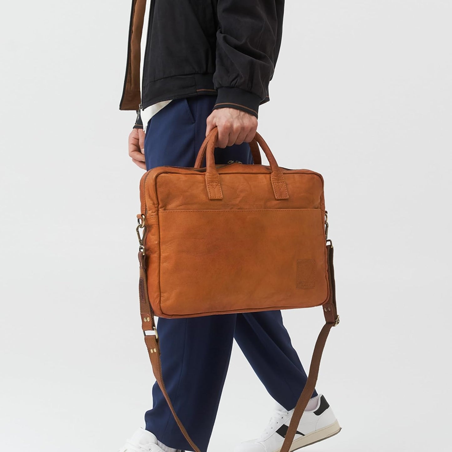 BERLINER BAGS Vintage Genuine Leather Laptop Bag Madrid, Work Bag, Briefcase for Men and Women