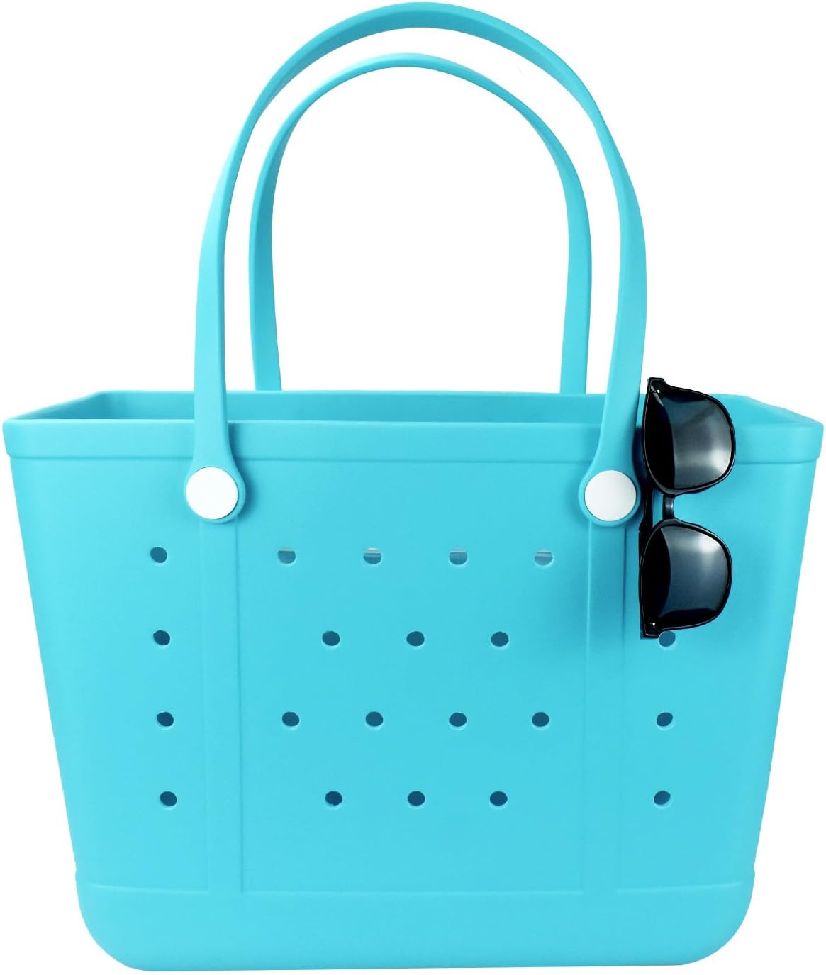 Rubber Beach Bag, Washable Moisture Resistant Durable Open Hole Tote Bag Beach Vacation Essentials