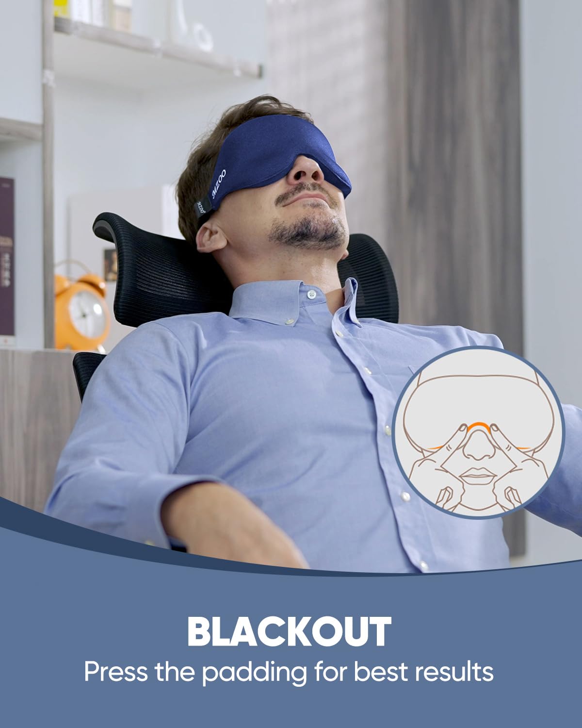 MZOO Luxury Sleep Mask for Women Men Patented Light Blocking Design