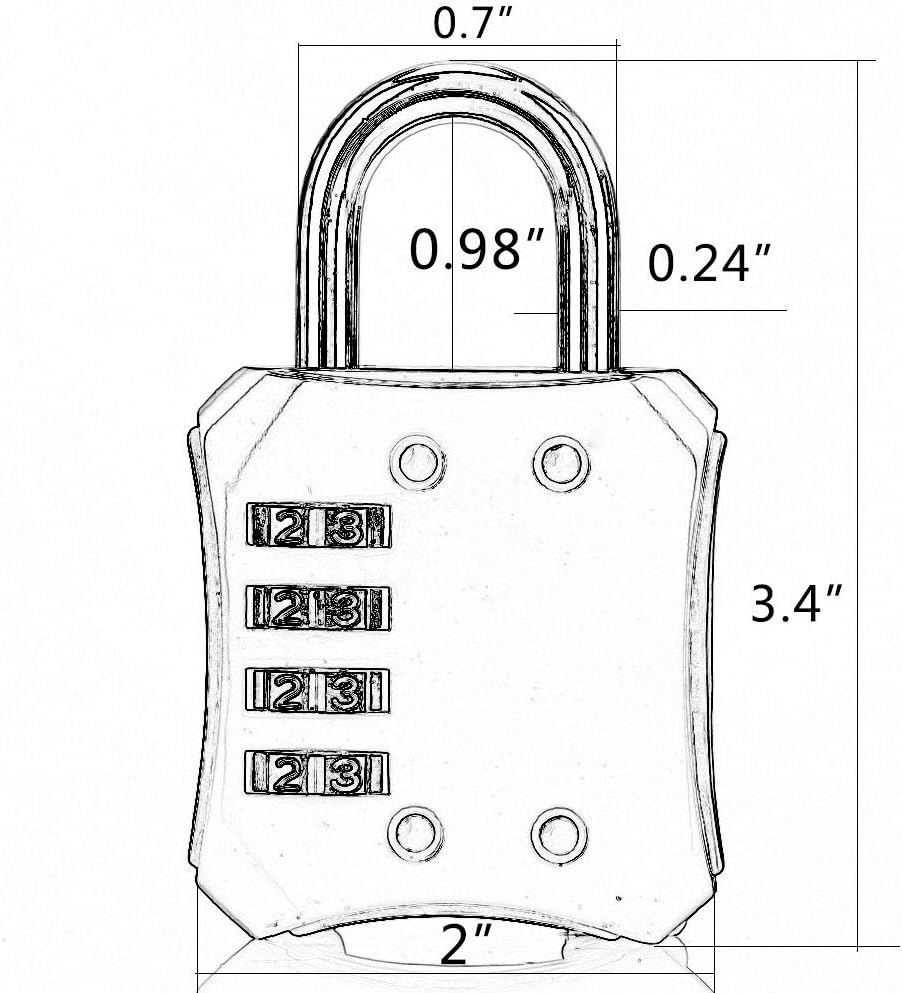 ABRAFOX Padlocks, Heavy Duty 4-Digit Re-settable Combination Codes Locks, Luggage Locks for Gym
