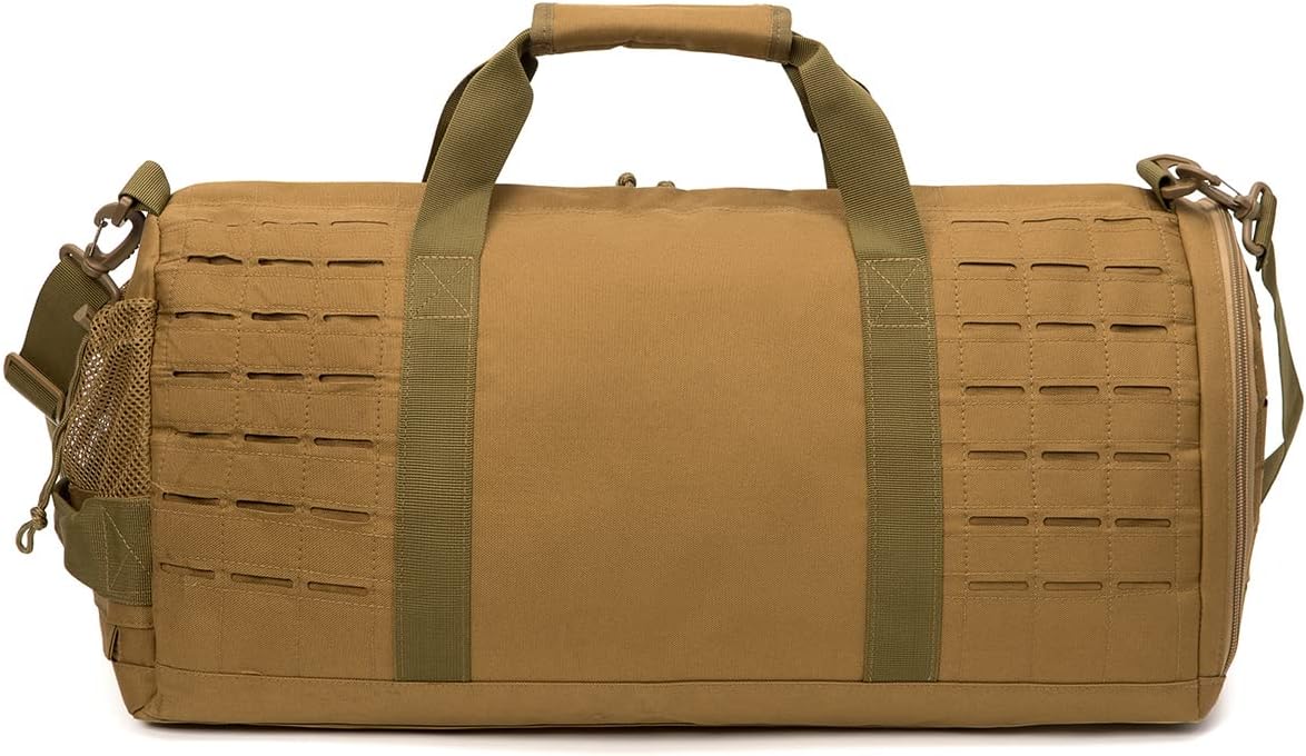 QT&QY 40L Military Tactical Duffle Bag For Men Sport Gym Bag Fitness Tote Travel Duffle Bag Training Workout Bag With Shoe Compartment Basketball Football Weekender Bag