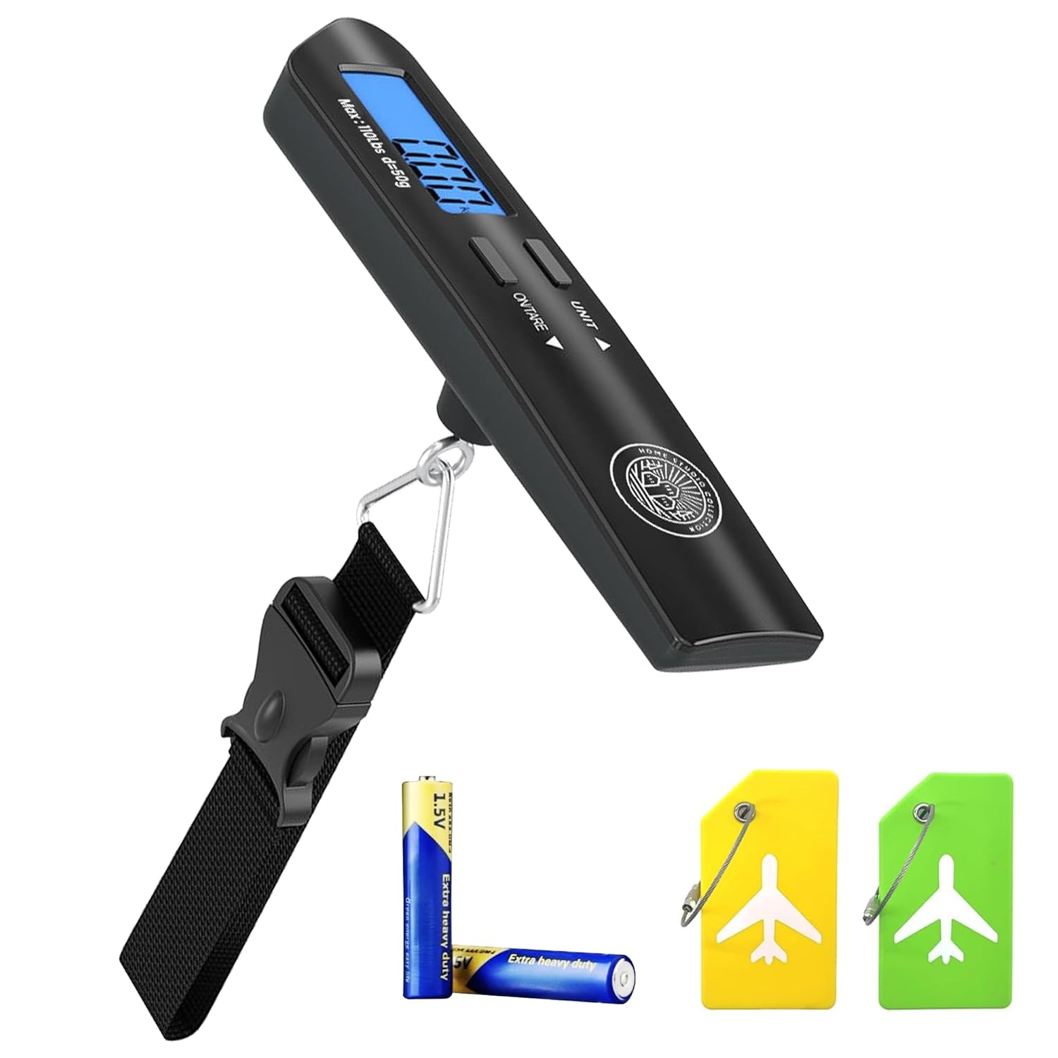 Luggage Scale with Baggage Tags Included Digital HD LCD Display 110 lb/50 kg Capacity Weight