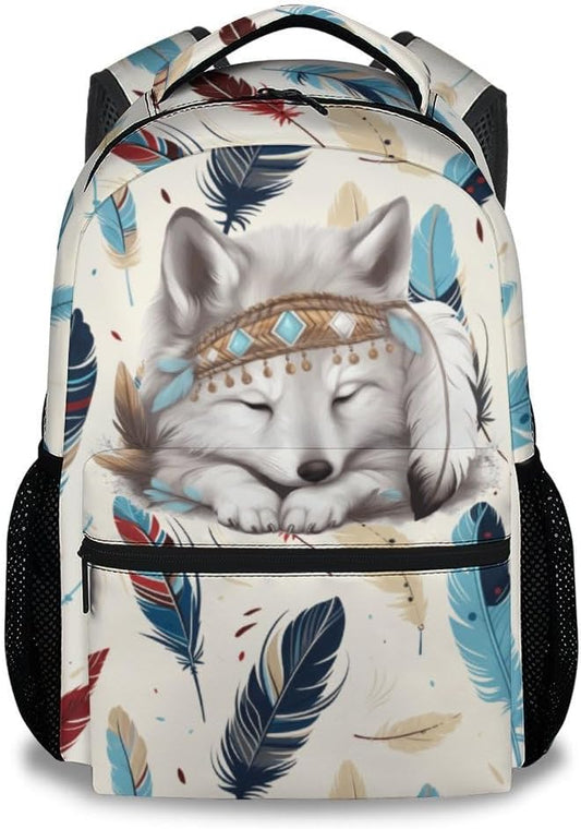 UNIKITTY Kids Backpack - School Backpack for Girls Boys, Cute Wolf Backpacks with Adjustable Straps, 17" Durable Large Capacity Preschool Bookbags for Kids Teens