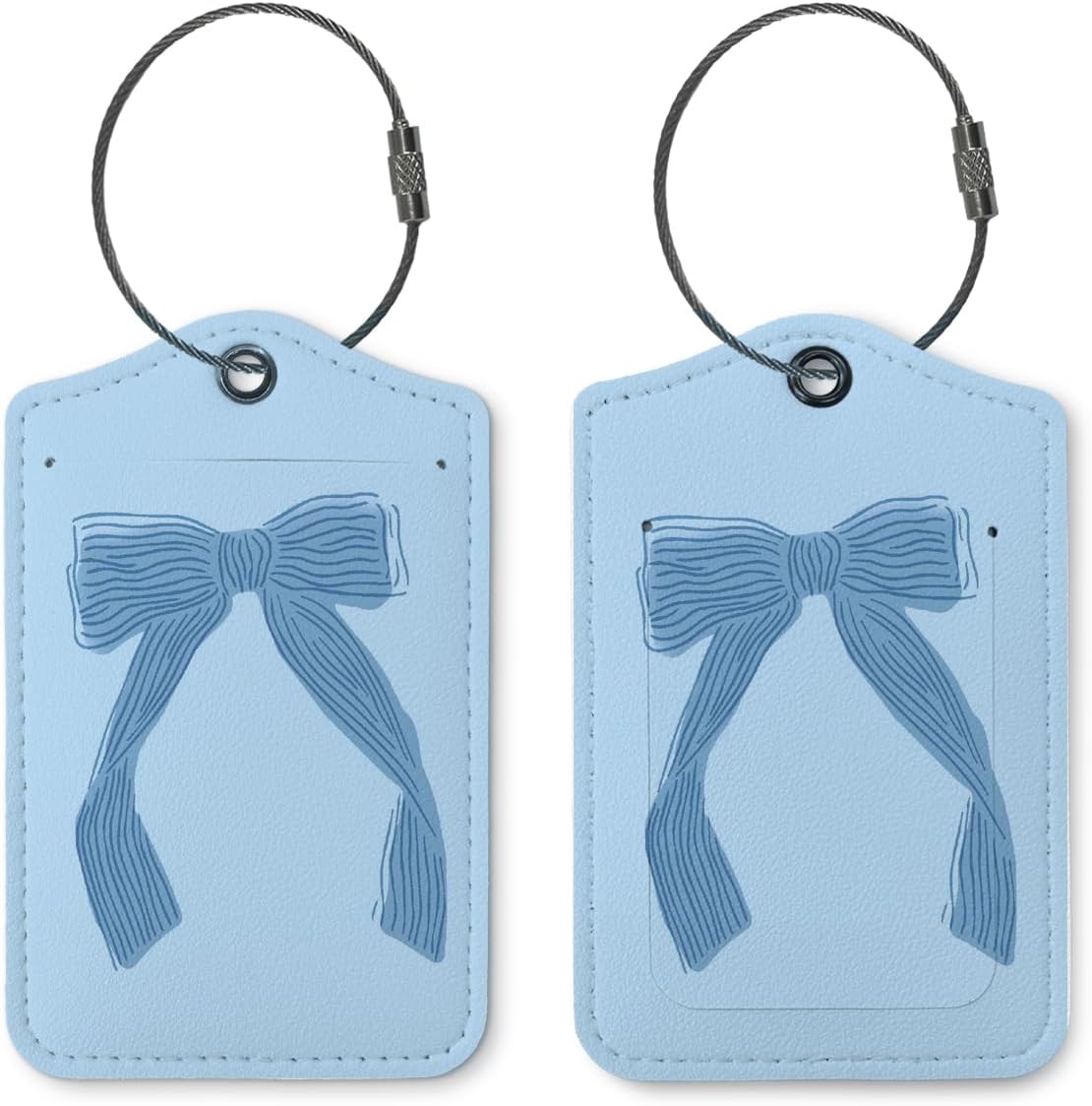 Coquette Navy Blue Bow Luggage Tags for Suitcases, Navy Blue Bow Cute Bag Travel Tags for Luggage for Women, Trendy 2 Pack Luggage Tag for Travel,Teen Girls Gifts Suitcase Tags