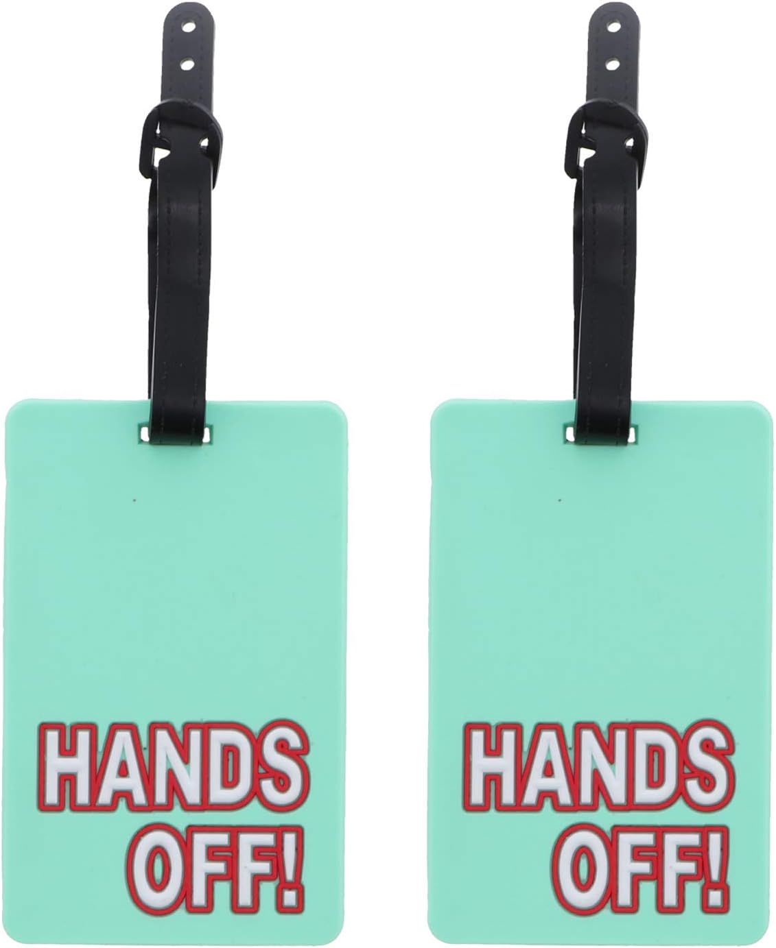 Hands Off Luggage Tag Suitcase ID Holder - Set of 2 Mint