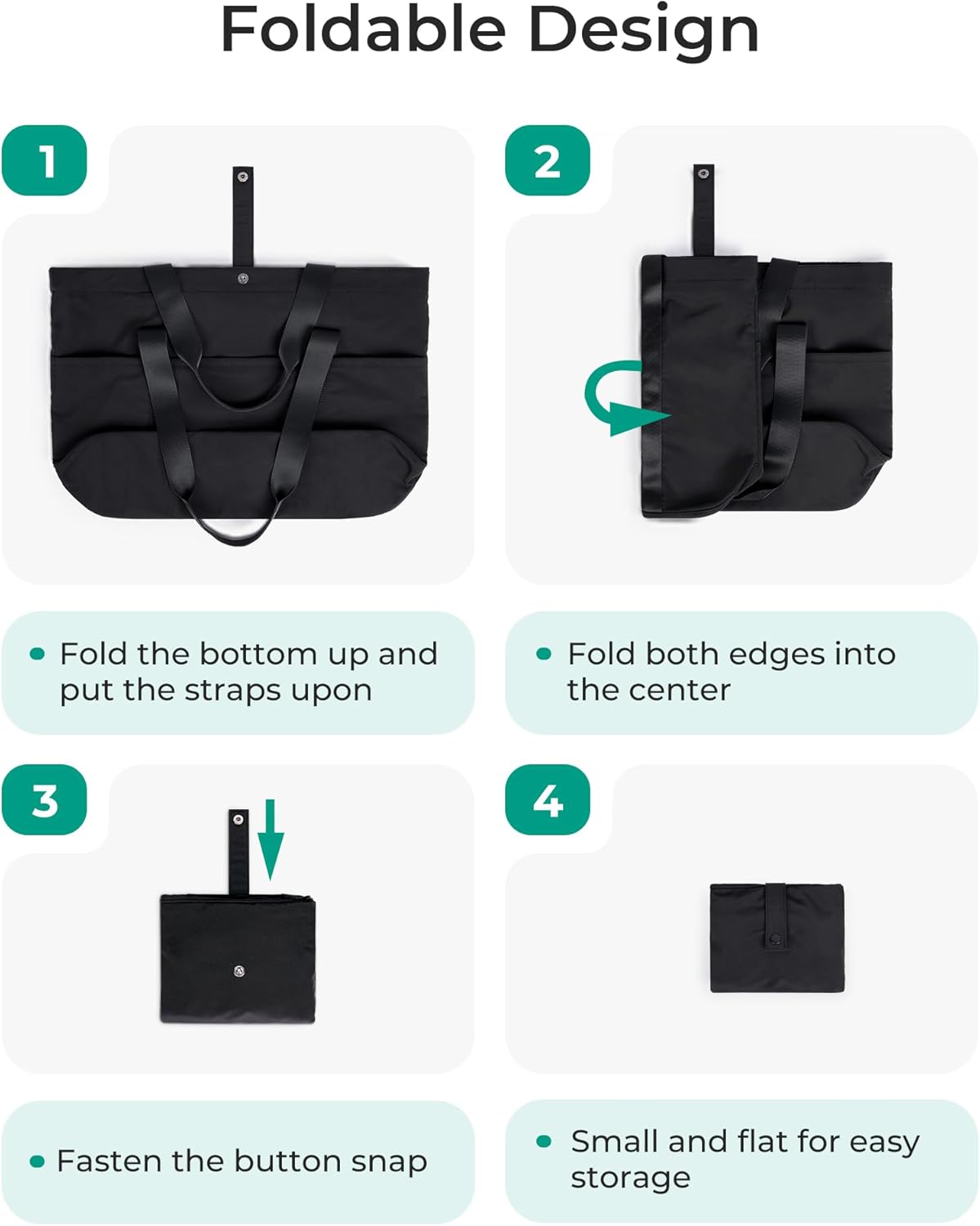 BAGSMART Tote Bag for Women, Foldable Tote Bag With Zipper Travel Large Shoulder Bag Handbag for