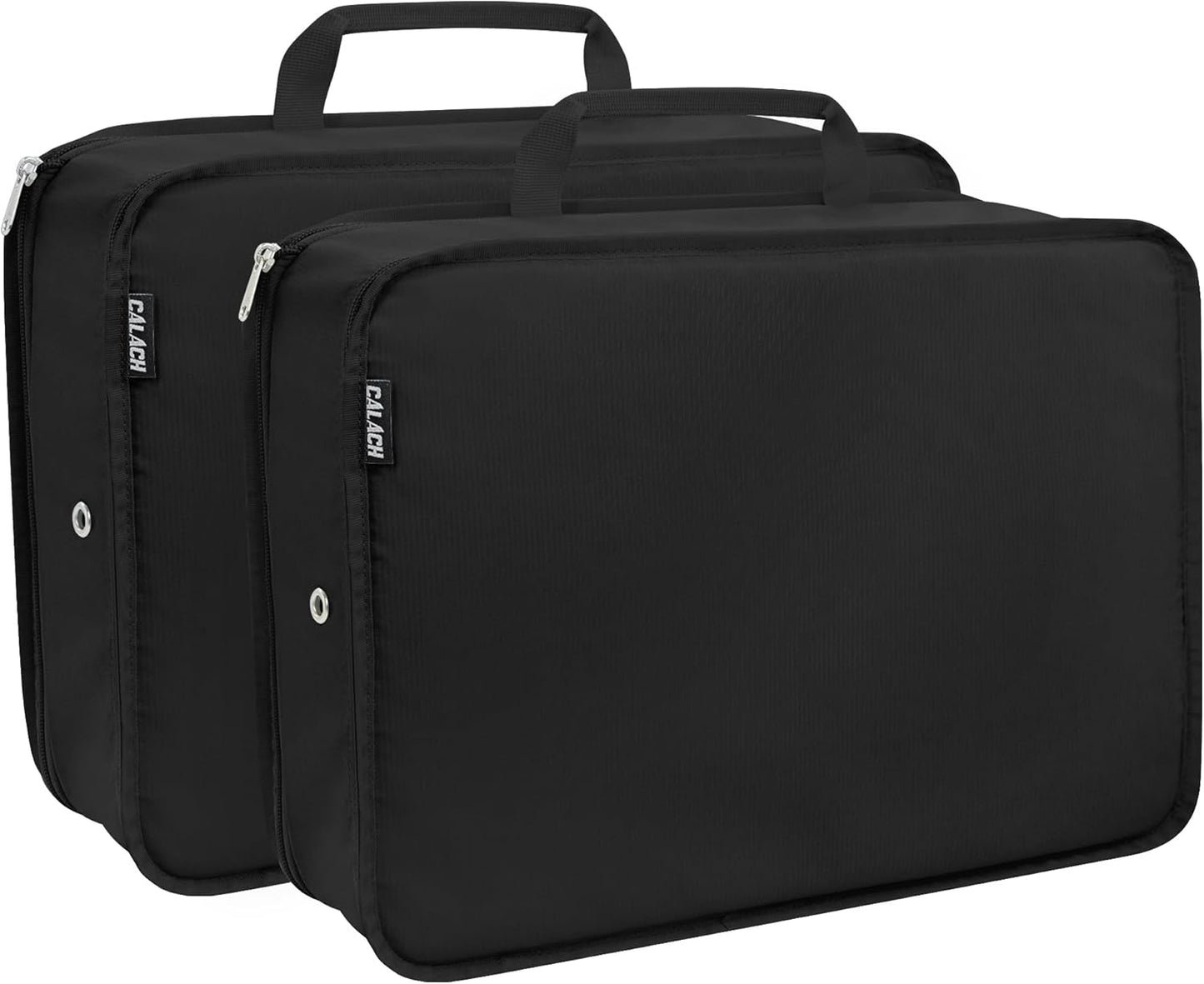 Compression Packing Cubes for Travel Essentials, 2 Pack Expandable Travel Cubes for Packing Bags Suitcase Organizer, Black