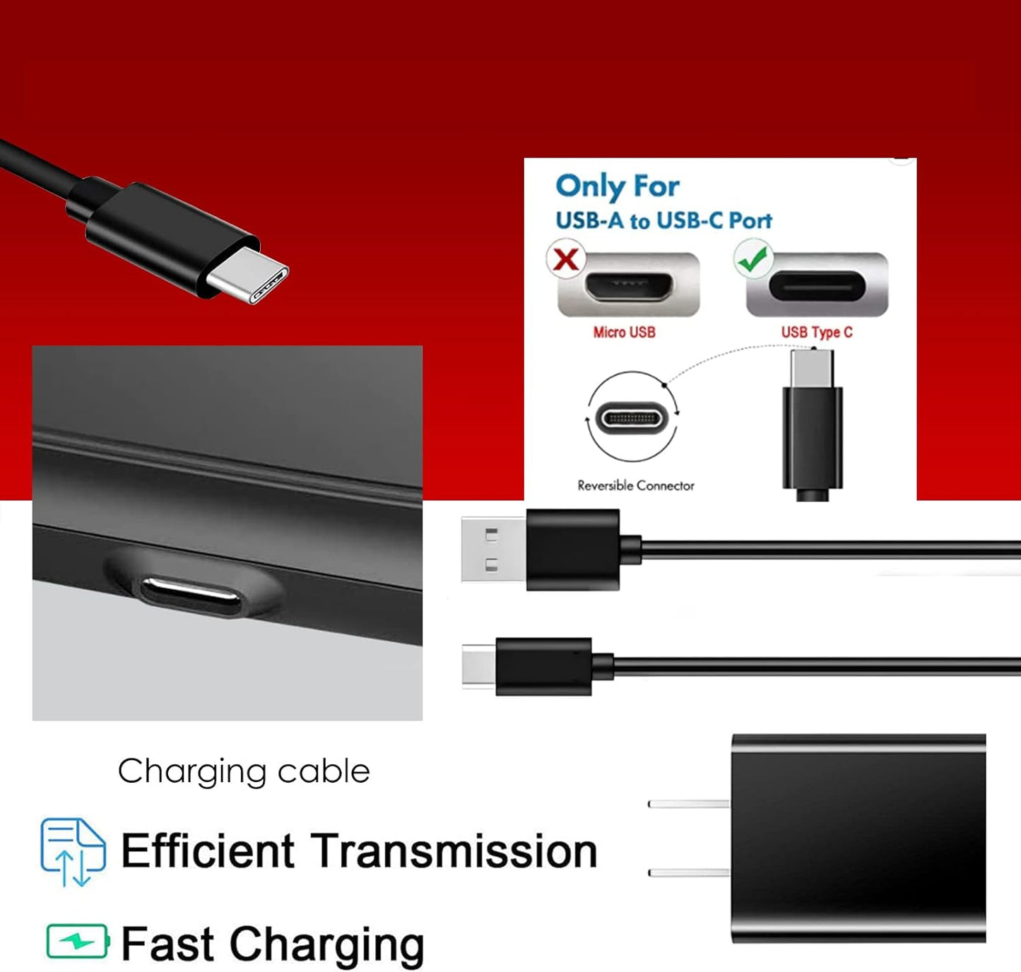 Fast Wall Charger 5ft USB Type C Charging Cable Cord fit for TCL Flip Pro, TCL Flip & Flip 2, Alcatel Go Flip 4, Cricket Icon 2/3, Ovation 2/3, Sonim XP8 XP8800, Jitterbug Flip 2 Lively Smart 3 Phone