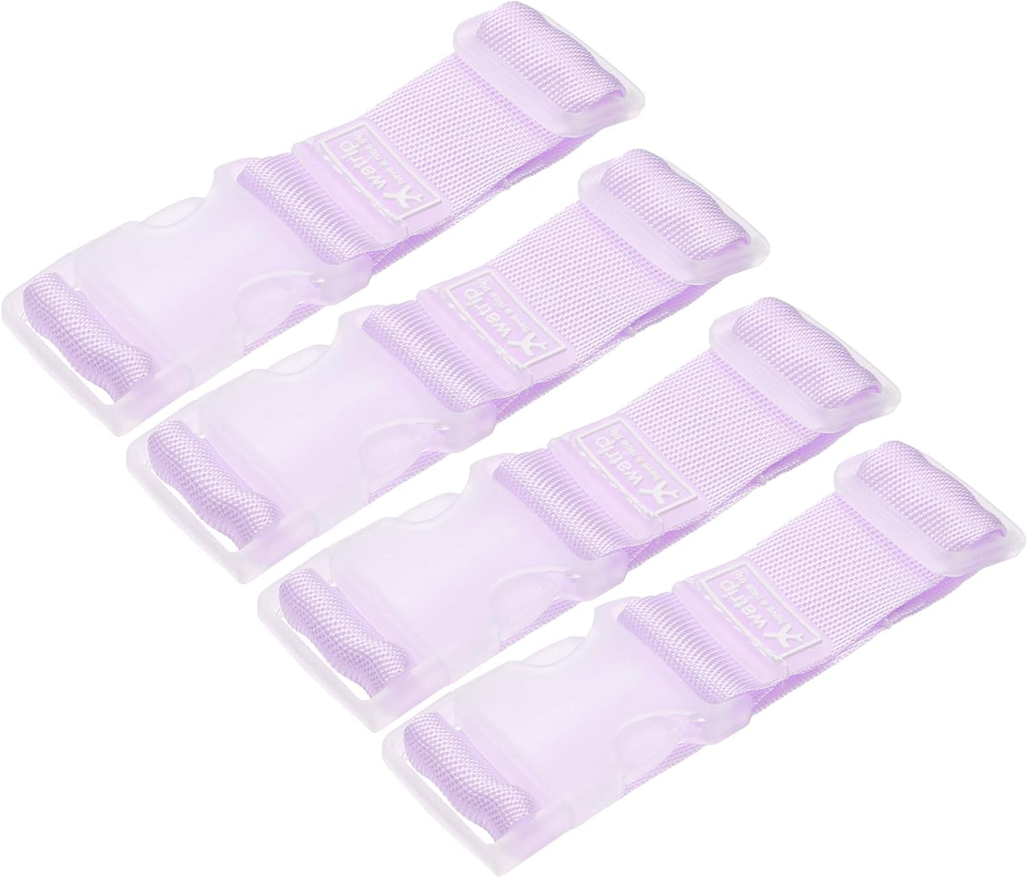 uxcell 4Pcs Add A Bag Luggage Strap, 4-12 Inch Adjustable Suitcase Belt Travel Accessories, Luggage Connector for Carry-on Baggage, Purple
