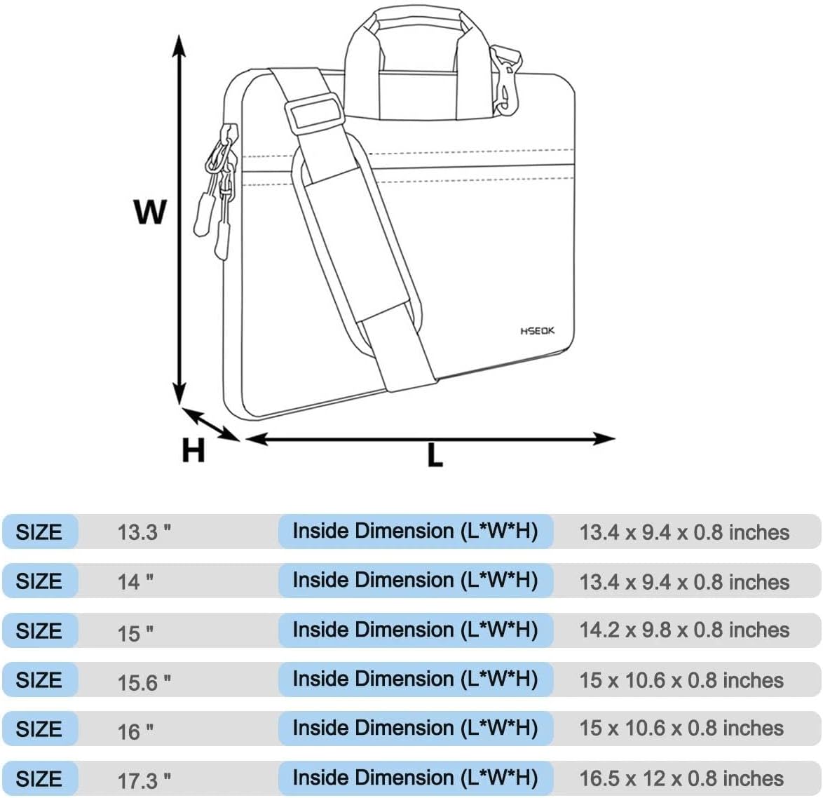 Laptop Shoulder Bag 17.3 inch Case, Durable Shockproof Protective Briefcase with Multi-Pockets Compatible with Most 17-17.3 inch HP Acer Dell MSI Notebooks,Dark gray-black