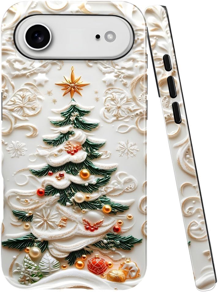Case for iPhone 17 Air - Slim Fit Anti-Scratch Phone Case for Girl Women - Christmas Tree Stained Glass (Glossy)