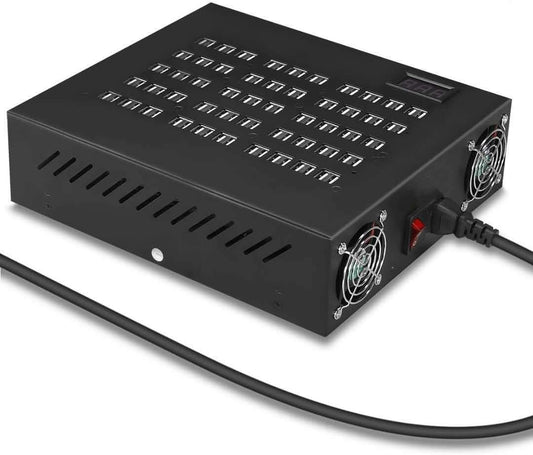USB Charging Station,100 Ports USΒ Power Station Multi Port USΒ Wall Charger Adapter Phone Noninterference Multiport Desktop USB Rapid Charger for Hotel School Shopping Malls
