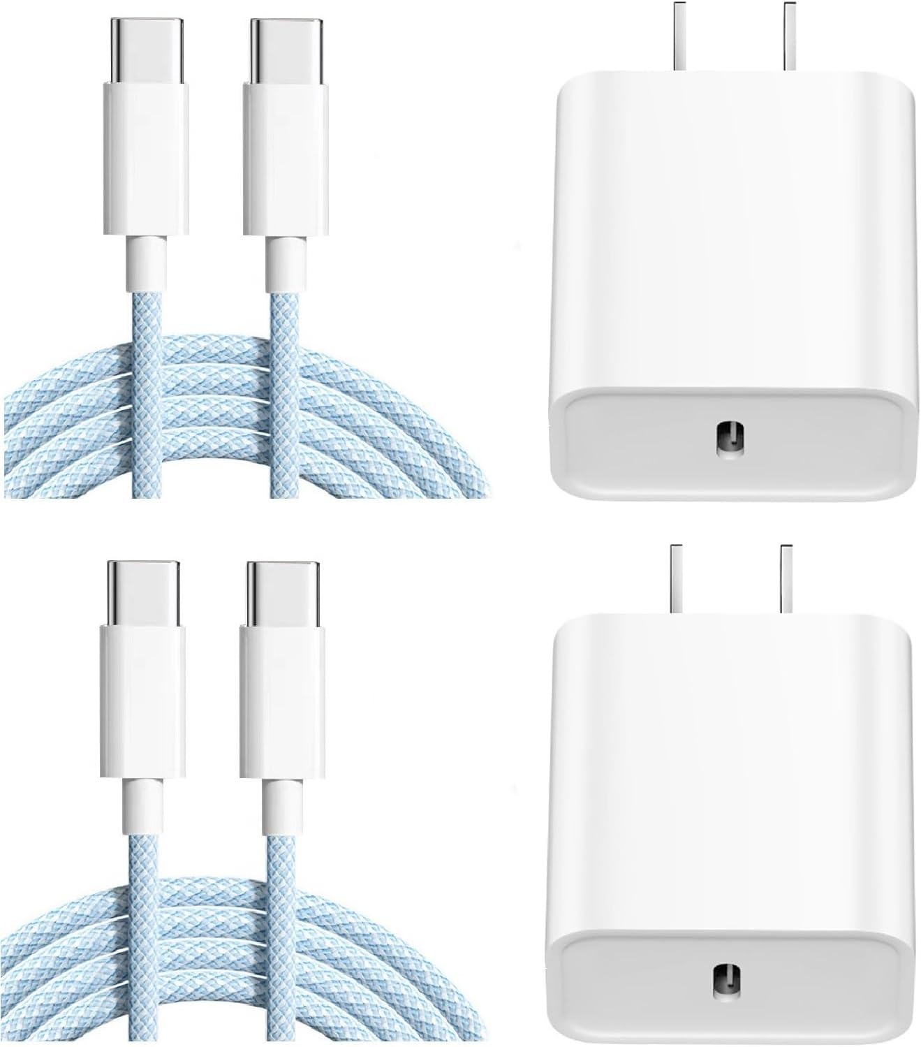 iPhone 17 Air Charger Fast Charging, 2Pack 20W Apple USB C Fast Charger 6ft Long 60W Woven USB C to Type-C Cable for iPhone 17/17 Pro/17 Pro Max/16/16 Plus/16 Pro/16 Pro Max, iPad Pro/Mini, MacBook