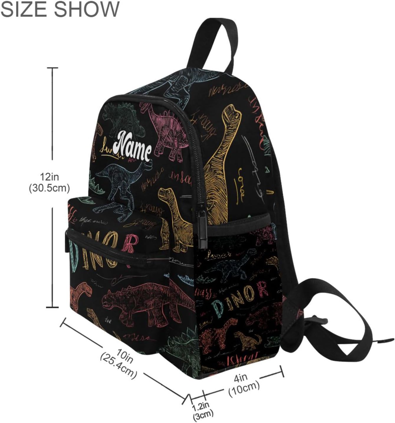 Custom Childish Dinosaur Preschool Backpack for Toddler Boy Girl,Personalized Backpack with Name