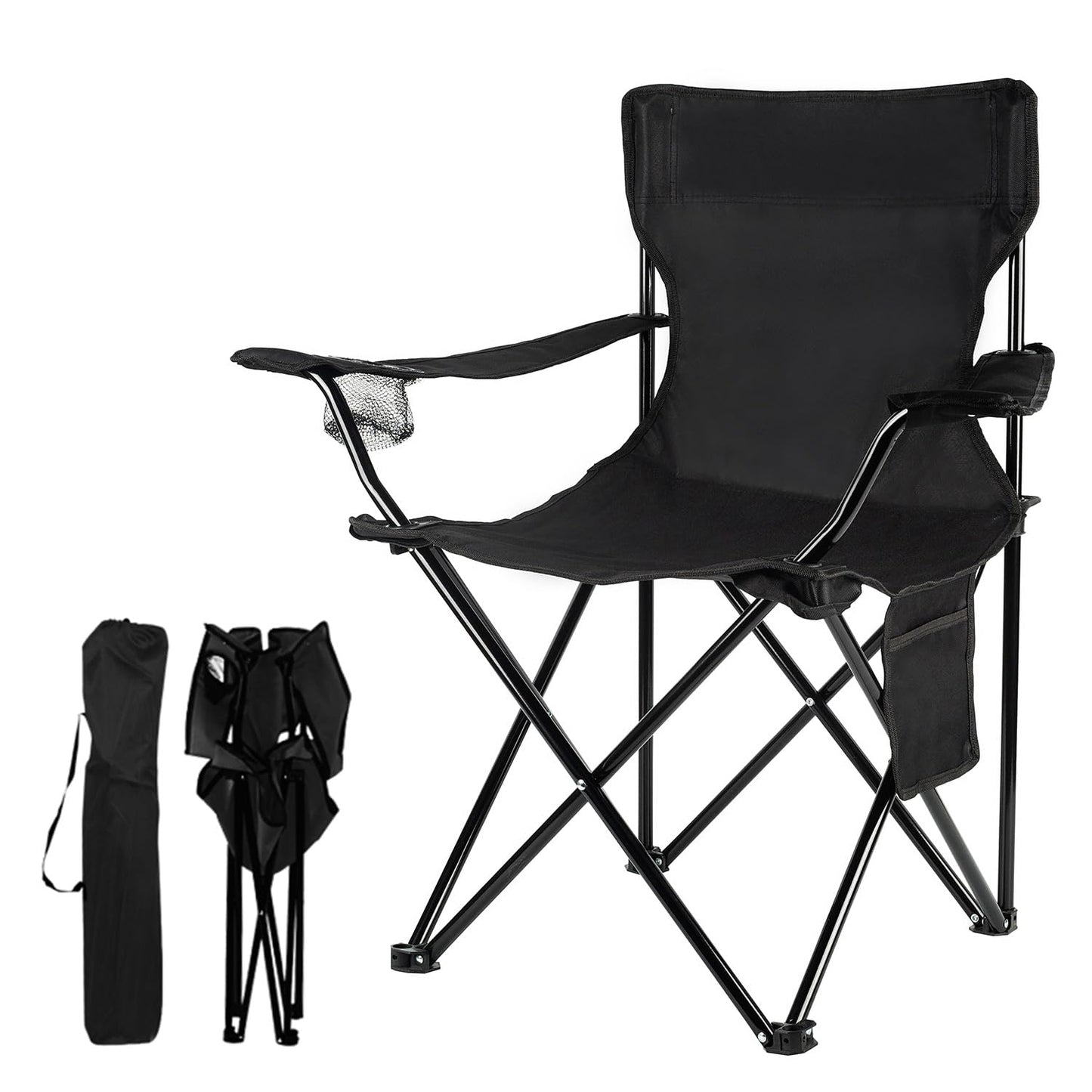 Damei century Folding Camping Chairs, for Beach, Lawn, Yard, Black