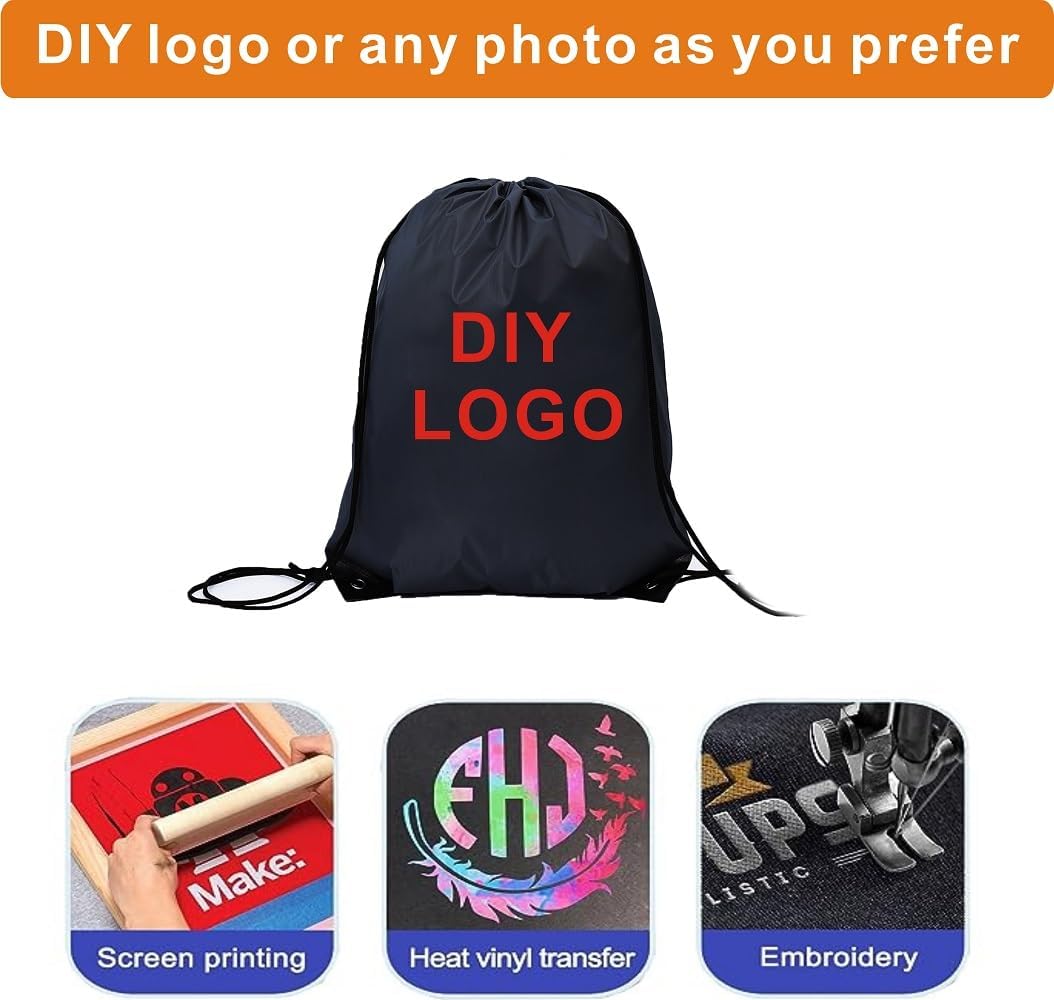 Drawstring Backpack Bulk 30 packs Draw String Backpack Bags DIY Gym Sports trip Traveling Yoga ride Pedestrianism Cinch Bag Sackpack Drawstring (black)