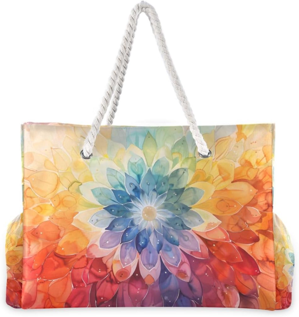 senya Large Beach Bags Totes Swim Canvas Tote Shoulder Bag Water Resistant Bags for Gym Travel Daily