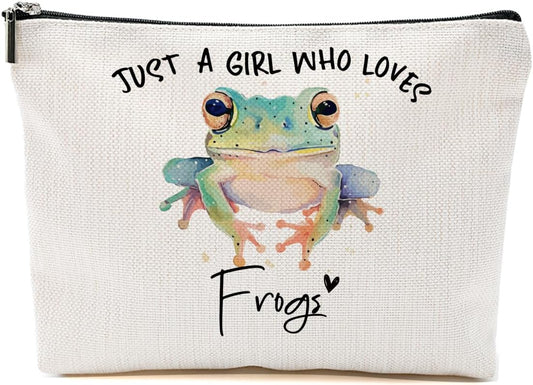 Frog Gifts for Woman Makeup Bag Frog Stuff Frogs Lovers Cosmetic Bag Travel Organizer Bags Makeup Pouch, Christmas Birthday Animal Lovers Gifts for Women Girls Friends